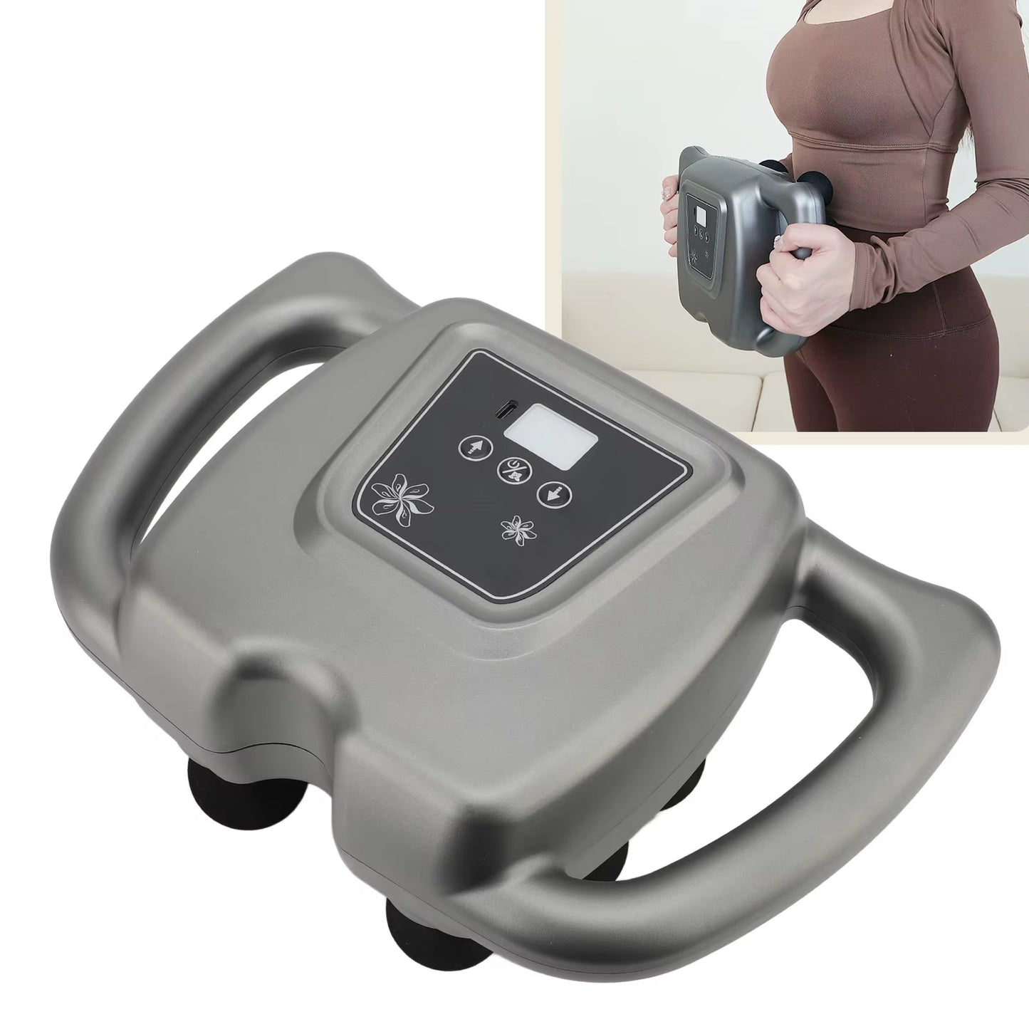Experience Ultimate Relaxation with the 16 Heads Rechargeable Massager - 99 Adjustable Gears for Back, Shoulder, and Neck Relief in Gray