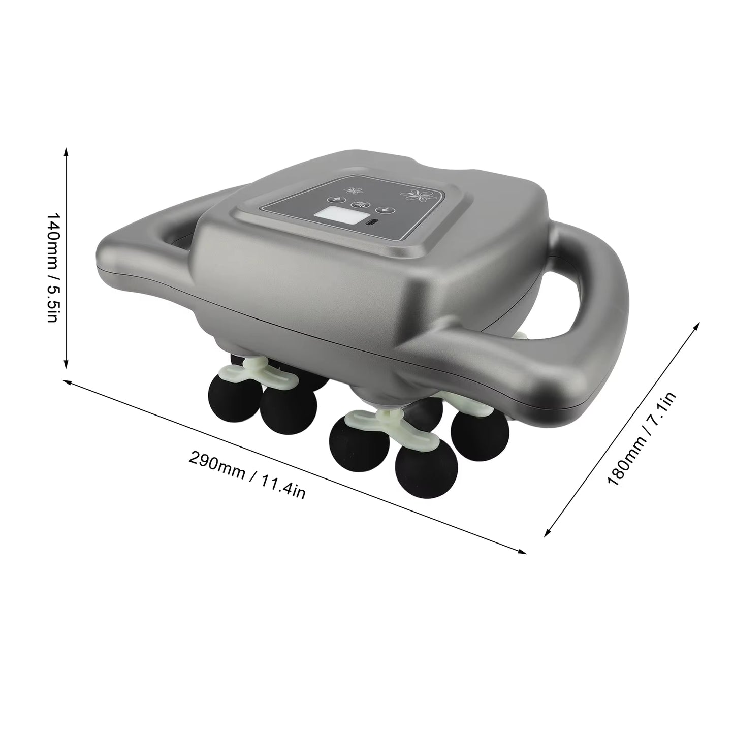 Experience Ultimate Relaxation with the 16 Heads Rechargeable Massager - 99 Adjustable Gears for Back, Shoulder, and Neck Relief in Gray