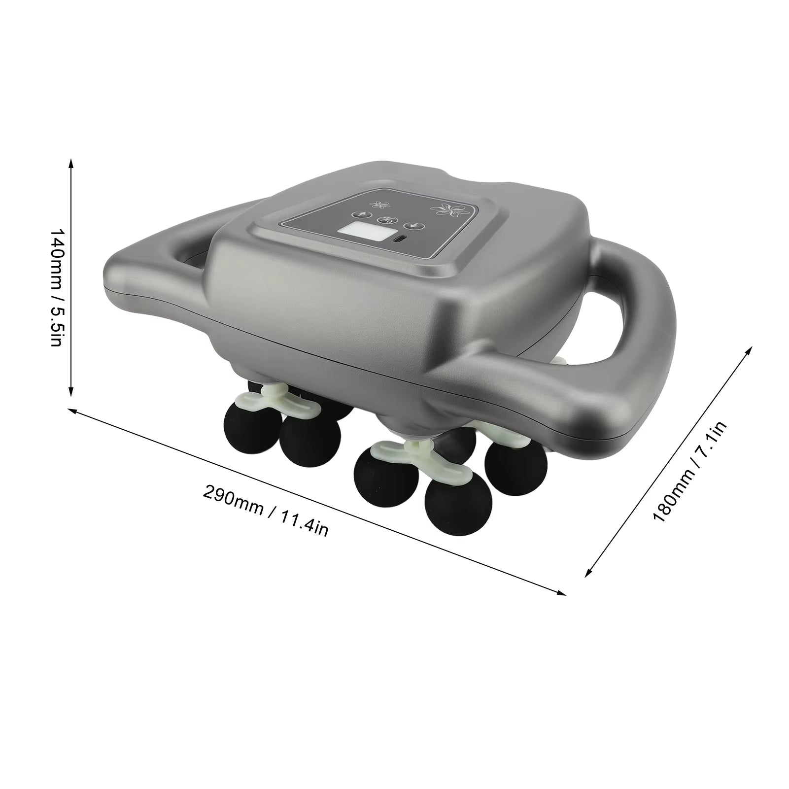 Experience Ultimate Relaxation with the 16 Heads Rechargeable Massager - 99 Adjustable Gears for Back, Shoulder, and Neck Relief in Gray